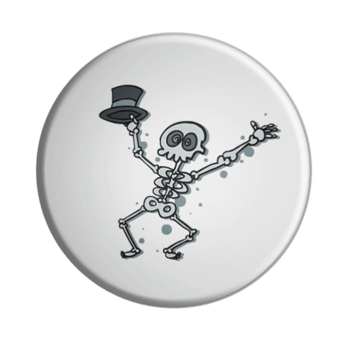 BADGESAGOGO.FR - Badge Squelette chapeau