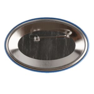 BADGESAGOGO.FR - Badge 100% personnalisé de forme ovale (7 x 4,5 cm) arrière