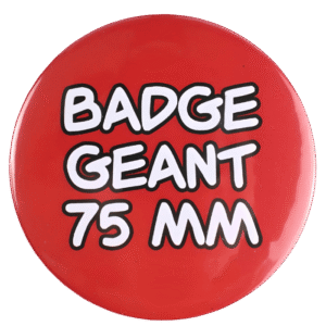BADGESAGOGO.FR - Badge personnalisable 75 mm face avant