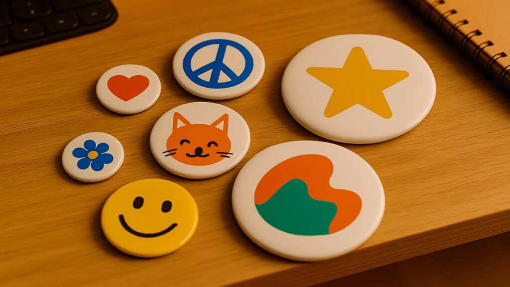 Taille de badge : guide des dimensions 25, 38, 59 et 75 mm